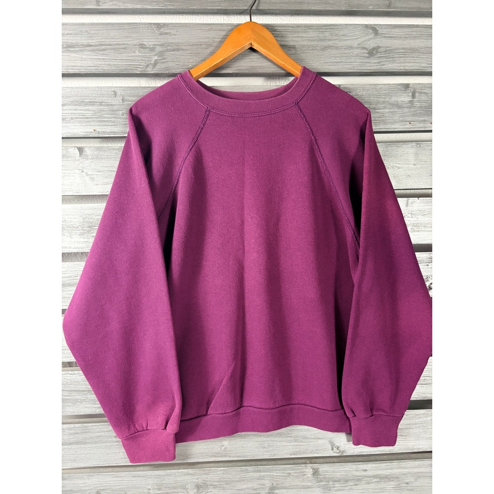 Vtg 90s Tultex Sweatshirt Men L Raglan Crewneck Made in USA sun faded skate surf